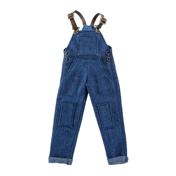 Ropa para muñeca masculina a escala 1/12, minipantalones, traje, mono, vaqueros, pantalón para 6 pulgadas Azul