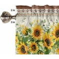 thumbnail image 5 of Farmhouse Sunflower Kitchen Curtains, Beige Brown Floral 3-Piece Kitchen Curtain Valance and Tiers Set 24 Inch Length, Vintage Botanical Rod Pocket Half Window Curtains for Cafe Living Room Bathroom, 5 of 7