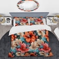 thumbnail image 2 of Designart "Exotic Tropical Floral Blend II" Pink Floral Bedding Covert Set - Cottage Bed Set With 1 Sham, 2 of 5