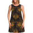 thumbnail image 1 of Fotbe Gold Dragonfly Mandala Vestido de Verano sin Mangas para Mujer – Vestido Midi Línea A, Estilo Camiseta Floral, Vestido Playero Casual y Fluido, 1 of 7