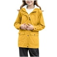thumbnail image 4 of Boys Girl's Lightweight Waterproo𝐟 Fleece Lined Hoode𝐝 Softshell Rain Jacket Striped Lined Warm Windbreaker Long Coat Fall, 4 of 8