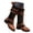 OTHER, variant on Pandaie Womens Lace up Mid Calf Combat Boots Buckle Straps Decor Side Zipper Non Slip Low Platform Heel Fashion Motorcycle Riding Booties Black 5.5