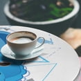 thumbnail image 2 of Ambesonne Llama Emoji Fitted Round Tablecloth, Animal Face Triangles, 45"- 56" Diameter, Deep Sky Blue and White, 2 of 4