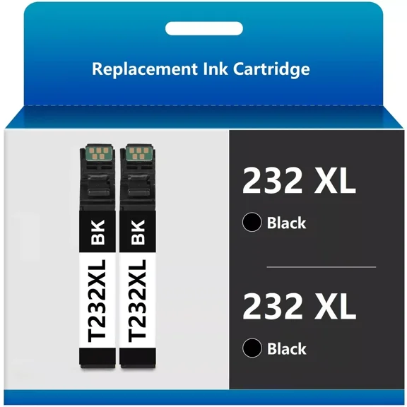 Compatible T232XL 232 Black Ink Cartridge Replacement for XP-4200 XP-4205 Workforce WF-2930 WF-2950 Printer - 2 Pack