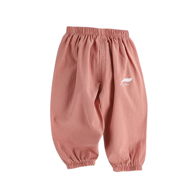 Odeerbi 1-6 Años Niños Niñas Lino Algodón Bloomers Verano Jogger Pantalones Lindo Linterna Pantalones Haren Pantalones