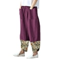 thumbnail image 2 of VEKDONE Womens Linen Long Pants Purple L, 2 of 3