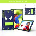 thumbnail image 2 of Allytech Case for Samsung Galaxy Tab S9 FE/S9 11.0" 2023 (SM-X510/X516B/X710/X716B), Rugged Case with Hidden Kickstand & Adjustable Shoulder Strap, Thickned Silicon Edges Shockproof Case - Blue+Green, 2 of 6