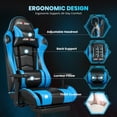 thumbnail image 4 of JONPONY Big and Tall 500LBS Gaming Chair, 3D Armrests Gamer Chair PU Leather with Footrest and Lumbar Support, Ergonomic Design, High Back Game Chair Support Long Sitting, Blue Computer Chair, 4 of 10
