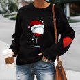 thumbnail image 2 of CEHVOM Automne et Hiver Femmes Chandail de Noël Imprimé Col Rond Manches Longues Blouse Unie Hauts Chandails, 2 of 4