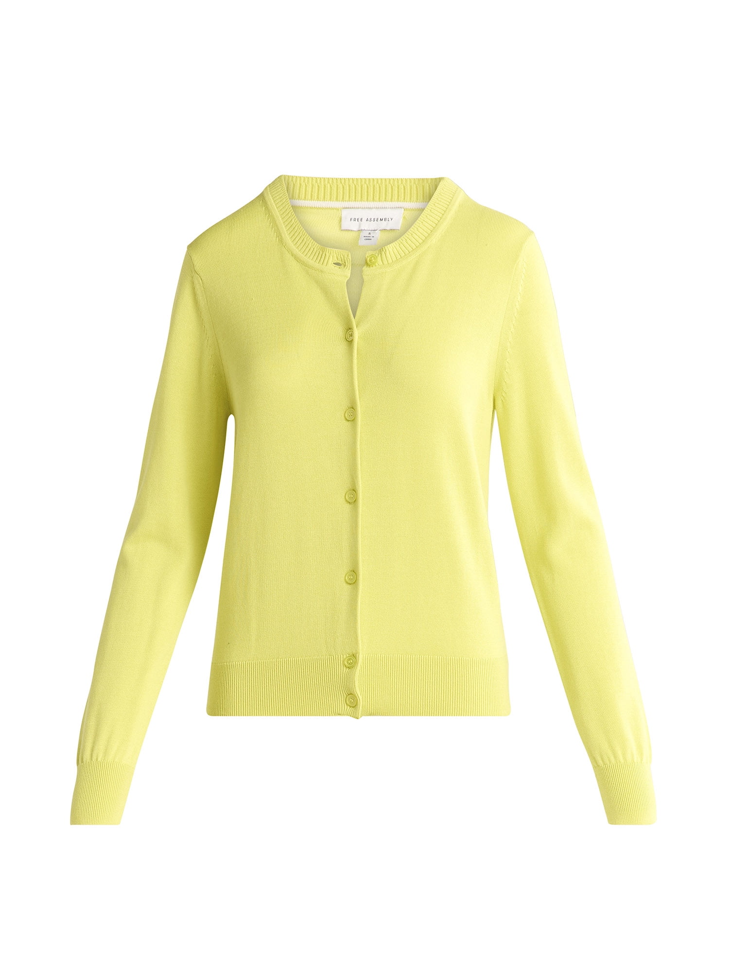 Free Assembly Women's Crewneck Cardigan Sweater, Lightweight, Sizes XS-XXL