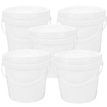Milisten Plastic Bucket White 5Pcs For Farm Use