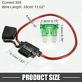 thumbnail image 4 of Unique Bargains 1Set 30A Standard Blade Style Fuse 12 AWG Fuse Holder 12Gauge Fuse Holder Blade Style Inline Fuse Holder, 4 of 6
