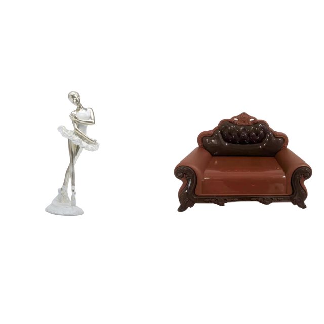 Figura de escritorio,Estatua de bailarina,adorno de escritorio,decoración del hogar,Estatua de bailarina moderna,regalo de cumpleaños para la oficina.,Sofá en miniatura para muñecas,Muebles