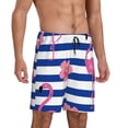thumbnail image 2 of Kdxio Pink Flamingo Print Mens Sleep Shorts Bottoms Soft Comfy Pajama Wear Pants with Drawstring Pockets, 2 of 7