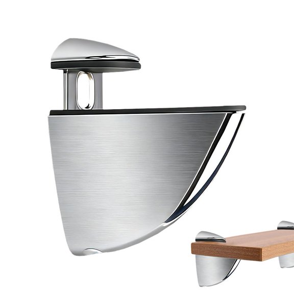 Adjustable Glass Shelf Bracket, Alloy Brushed Floating Wood Bracket Heavy Duty Glass Shelf, Stable Not Loose for Wood Shelf Brackets Wall Mounted