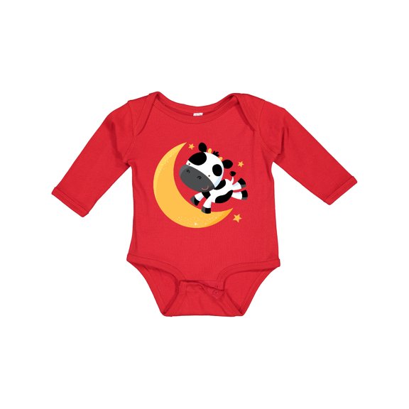 Inktastic Cow over the Moon Rhyme Boys or Girls Long Sleeve Baby Bodysuit