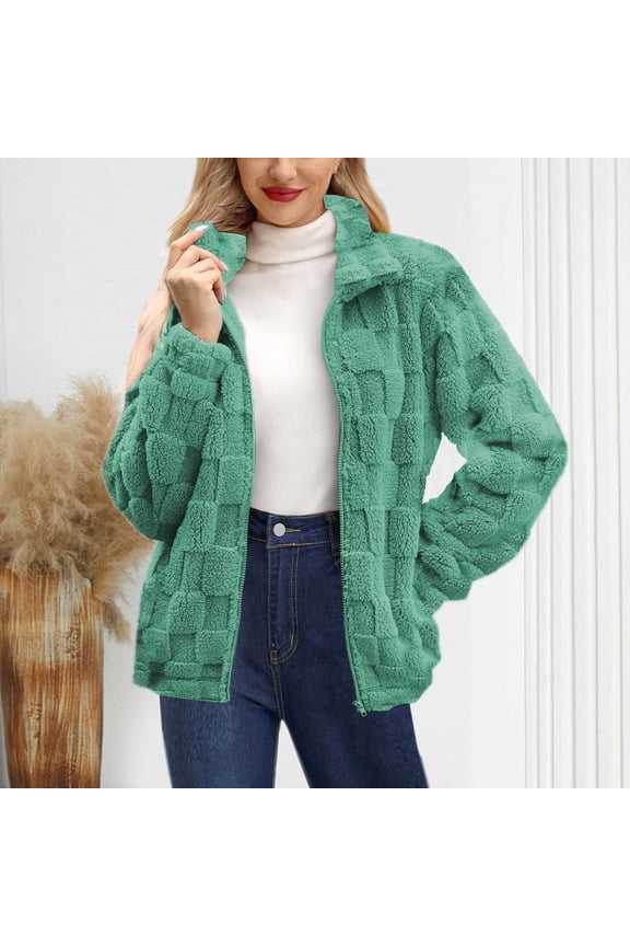 Oversized Winter Warm Jackets for Women Casual Loose Fuzzy Fleece Coats Fall Fashion Zip up Jackets with Pockets New Jackets for Women Lightweight Purple XXL