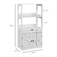 thumbnail image 3 of Farmhouse Bathroom Storage Cabinet, Linen Cabinet with Drawer and Shelves, White, 3 of 4