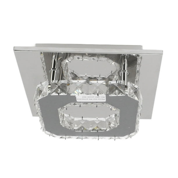 Lámpara De Techo LED, Mini Lámpara Cuadrada De Cristal Sintético, Apariencia Simple, Fácil Instalación, Moderna, 3 Colores De Luz Para Sala De Estar Y Pasillo