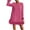 Hot Pink, variant on Feather Hem Dresses for Women 2025 Plus Size Tunic Dress Casual Crew Neck Mini Dresses Loose Fit Evening Dress Long Sleeve Holiday Party Dresses Black XL