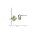 thumbnail image 3 of 1.60 Carat (Ctw) Natural Peridot Princess Stud Earrings in 14K White Gold with Diamonds for Women, 3 of 5