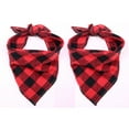 thumbnail image 1 of Paquete de 2 pañuelos para perros, pañuelo clásico navideño a cuadros para mascotas, bufanda, baberos triangulares, pañuelo, accesorios para disfraces de mascotas para perros pequeños, medianos y, 1 of 5
