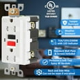 thumbnail image 3 of 2 Pack -  GFCI Outlet 15 Amp, UL Listed, Self-Test GFI Receptacles, TamperResistant, Weather Resistant, LED Indicator, with Decor Wall Plates and Screws, Indoor or Outdoor Use (Red/Black), 3 of 8