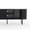 Black - Sliding Door, variant on Ktaxon Modern LED TV Stand with 2 Fluted Arched Doors, 63" Entertainment Center Media Gaming Console for 55/60/65" TVs with RGB Lighting, Washed Gray