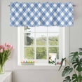 thumbnail image 3 of Valances for Windows Farm Blue White Buffalo Plaid Rod Pocket Short Curtain for Bathroom Living Room Bedroom Spring Easter Day 1 Panel 42x12in, 3 of 9