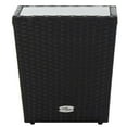 thumbnail image 2 of vidaXL Tea Table Black 41.5x41.5x43 cm Poly Rattan and Tempered Glass, 2 of 5