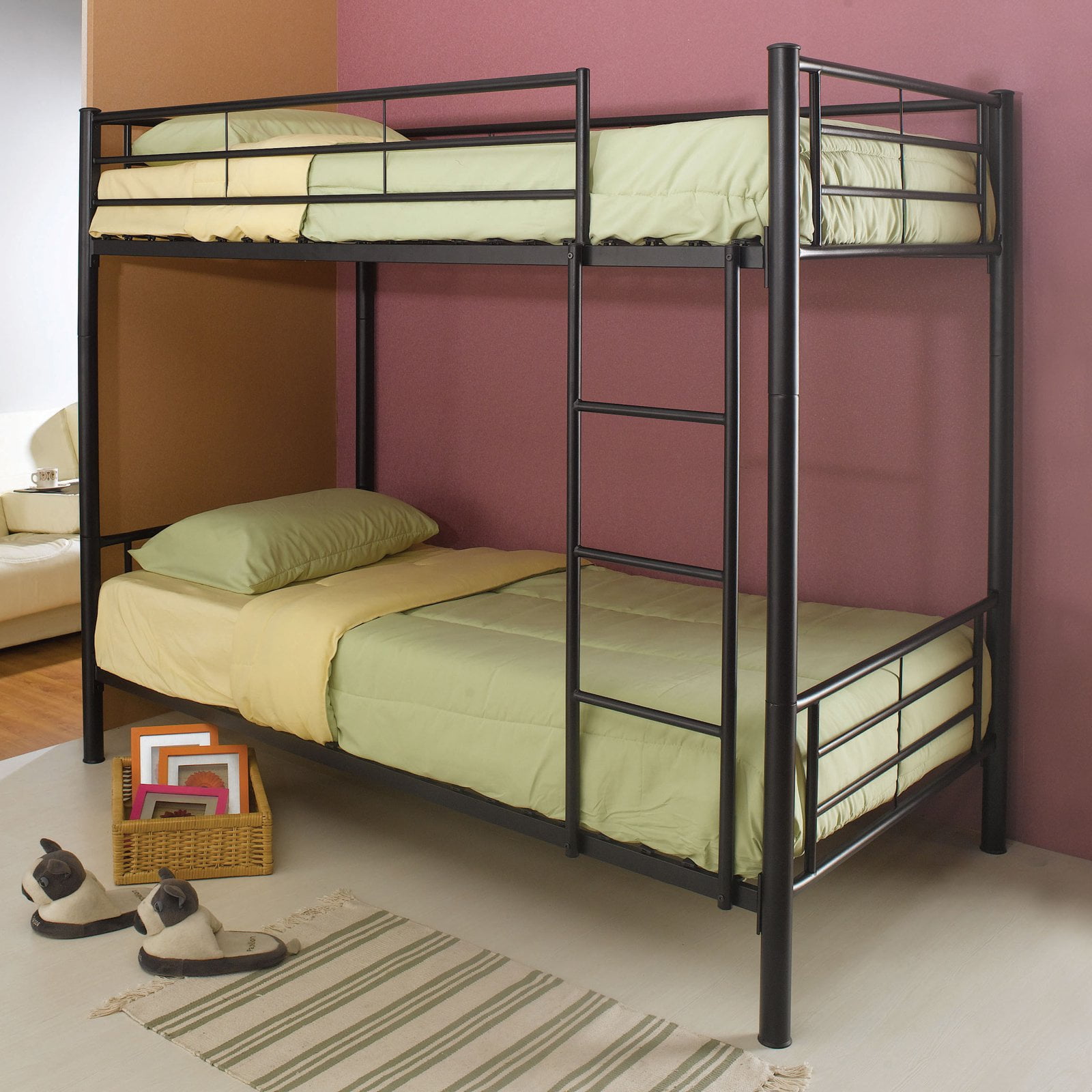 Coaster Twin Over Metal Bunk Bed Black Com