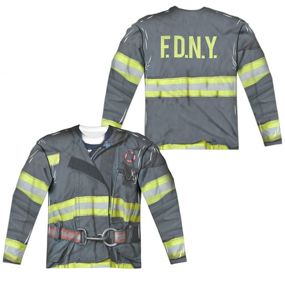 New York City - Fdny Uniform (Front/Back Print) - Regular Fit Long Sleeve Shirt - XXX-Large