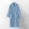 thumbnail image 2 of JUNWELL BLVB Women‘s Plush Long Robe Soft Bathrobe Button Up Housecoat Fuzzy Fleece Warm Winter Robe Sleepwear with Pockets, 2 of 7