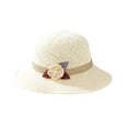 thumbnail image 2 of Sales Today Under $5 White Straw Fedora Hat GIJNRIUIUA Women's Hat Large Brim Sunshade Hat Hollow Breathable Fisherman Hat Decoration Can Be Folded Baseball Caps, 2 of 3
