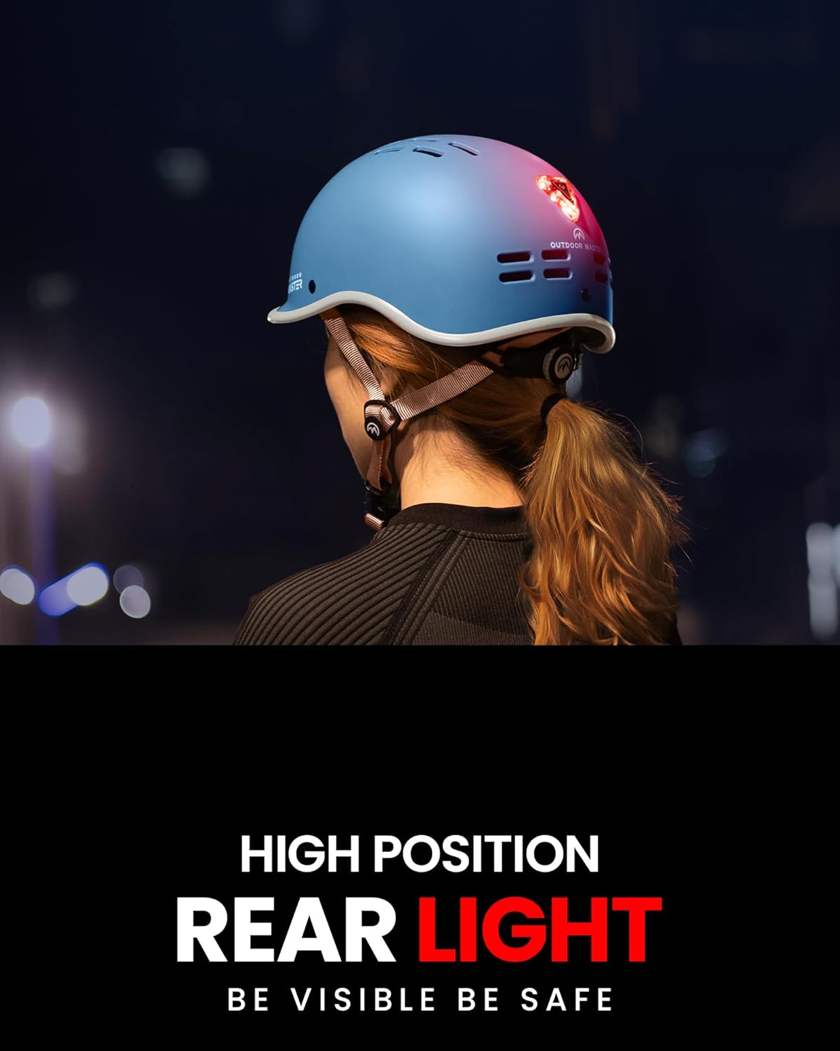 OutdoorMaster Bike Helmet for Adults,Adjustable Cycling Helmet with Light for Men & Women - Safety Certified for Bicycle Skateboard Road Bike Skating Roller Commuting Helmet