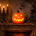thumbnail image 4 of Glowing Halloween Pumpkin Decor, Ornament for Scary Party, Indoor Outdoor Fall Harvest Decoration, Fake Pumpkin Light Up for Centerpiece, 4 of 7