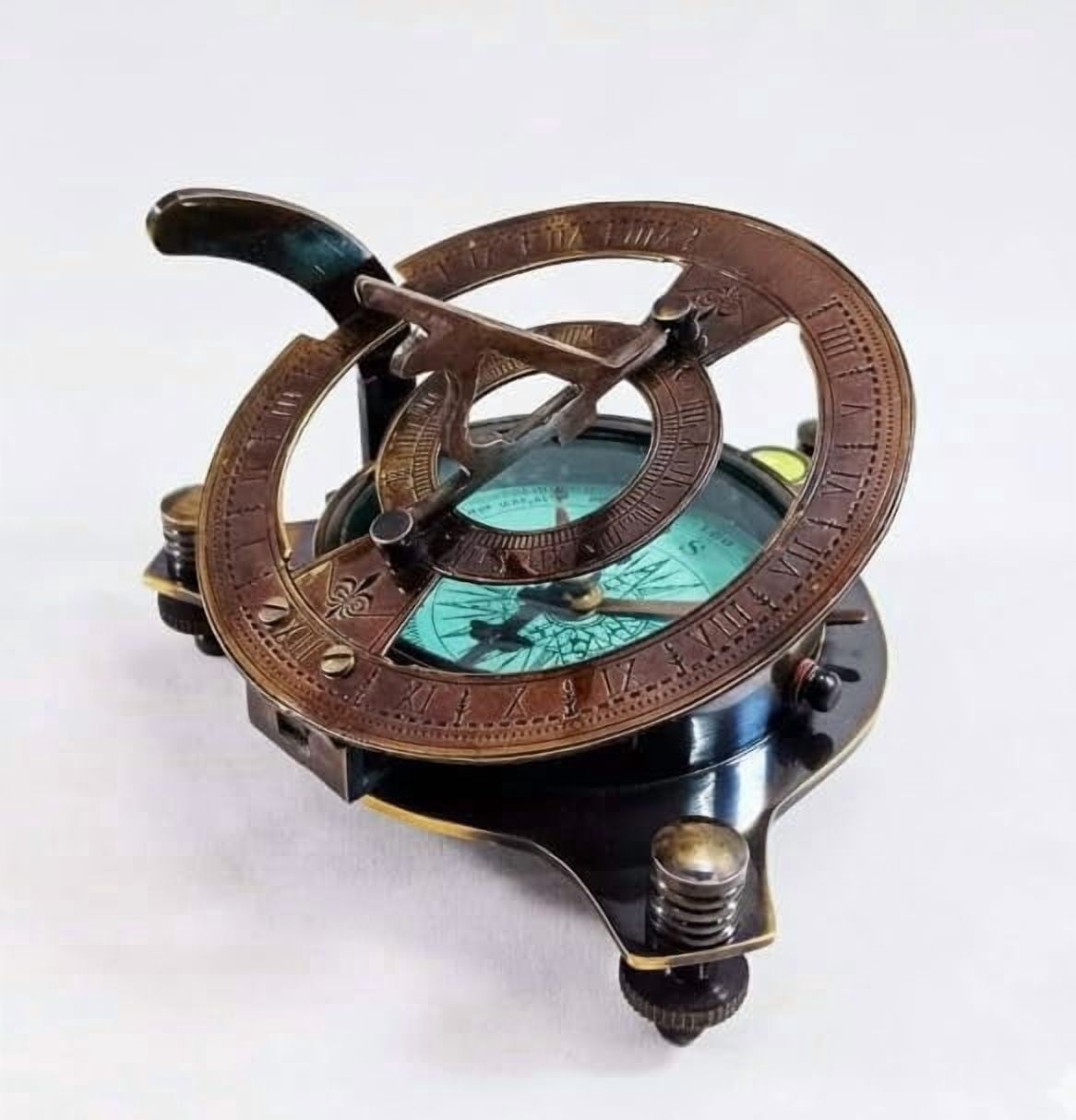 Maritime treasures Vintage Brass Surveyor Compass with Clinometer & Sighting Arm – Antique Style Professional Navigation Compass