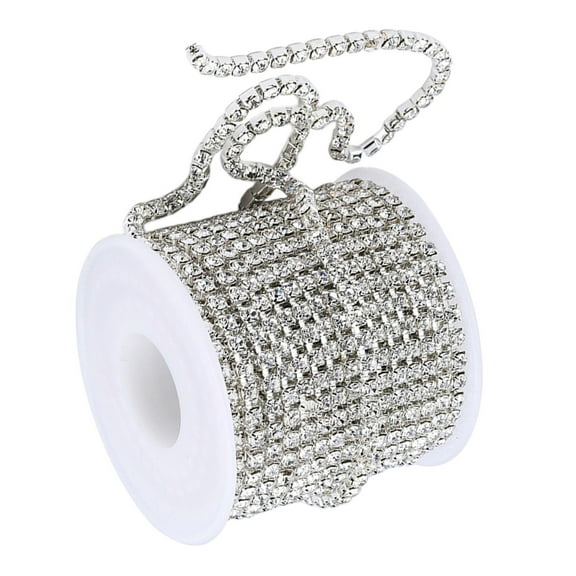 of 3mm Rhinestone Cup Chains Clear Crystal ming Claw Chain Sewing Craft - about 10Yards/Roll ,