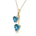 thumbnail image 2 of Galaxy Gold 14K Solid Gold 1.4 Carat Natural Blue Topaz Necklace for Women - Yellow Gold Fine Jewelry, 2 of 3