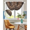 thumbnail image 3 of Waterfall Valances for Windows, Retro Brown Door Kitchen Sheer Valance Curtains, Country Vintage Wooden Door Rod Pocket Elegant Swag Valances for Living Room Bedroom, 47.2"x38.5", 3 Panel, 3 of 8