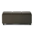 thumbnail image 3 of Avalon 42 inch Wide Contemporary Storage Ottoman in Chocolate Brown Vegan Leather, 3 of 14