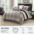 thumbnail image 7 of Lanco Damask 7-Piece Comforter Set, Purple/Beige California King, Soft & Breathable, Geometric, Medallion, 7 of 7