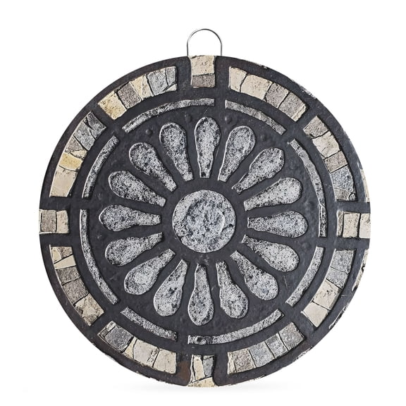 Welcome Sign for Front Door, Boho Round Metal Wall Art Wreaths, Retro Farmhouse Medallions Chic Floral Motifs Outdoor Indoor Wall Hanging Sign for Porch Decor Housewarming Gifts 7.9 Inch