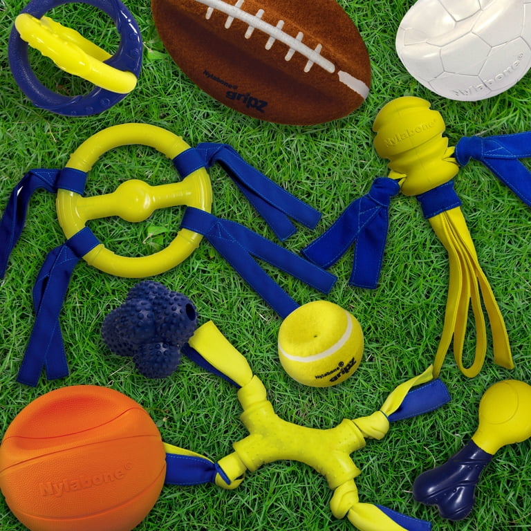 Nylabone Soccer Gripz Dog Ball, Medium, 5.5 inches, Interactive