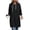 A504-Black, variant on Women's Hooded Drawstring Long Sleeve with Pocket Sweatshirt Dress Loose Fit Side Slit Soft Casual Hoodie Tunic