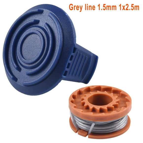 Mosiee Bobine de Coupe et Couvercle pour Tondeuse à Gazon Mgtp18Li, Brosse de Coupe, Capuchon de Remplacement de Bobine, Pièces de Tondeuse 1,5 mm 1 X 2,5 m