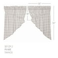 thumbnail image 4 of VHC Brands Farmhouse Kitchen Window Curtains-Annie Buffalo Check White Lined Prairie Swag Pair, 36x36x18, Grey, 4 of 7