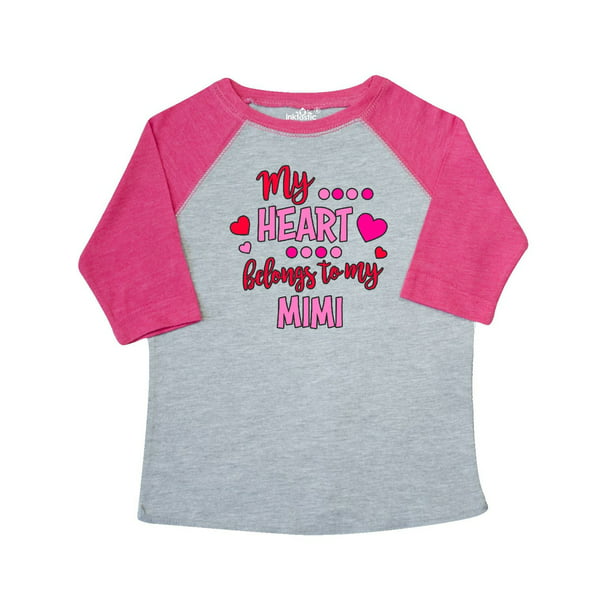 INKtastic - My Heart Belongs to my Mimi Toddler T-Shirt - Walmart.com ...