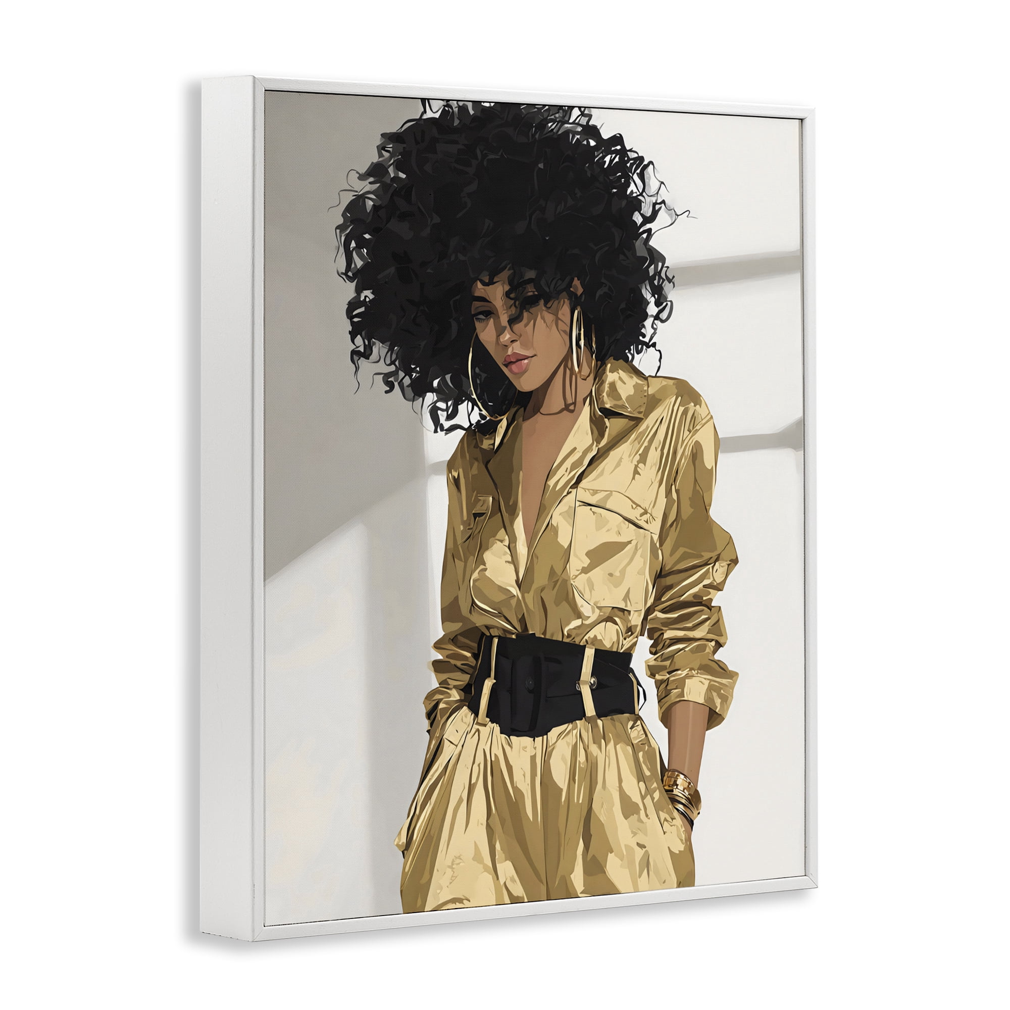 Stupell Industries Elegant Woman in Chic Jumpsuit White Framed Giclee Art, design by Franklyn Gregory