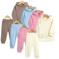 thumbnail image 6 of LYMAYTER Toddler Baby Boys Girls Sweatshirt Outfit Kids Hoodie Sweatsuit Tops +jogging Pants 2 Pieces Fall Winter Cotton Sweatsuit Coats Set for 1-7 Years, 6 of 9